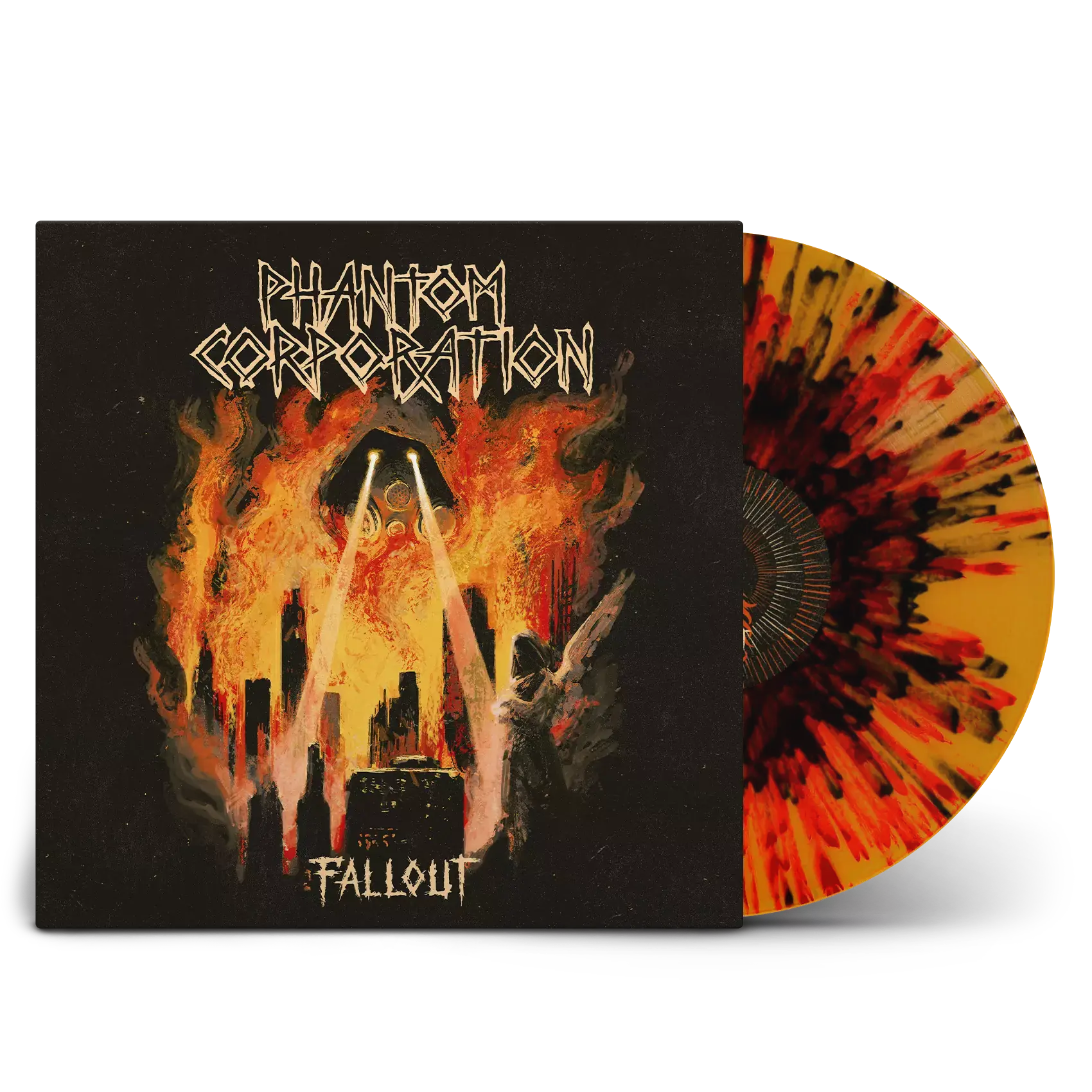 PHANTOM CORPORATION · Fallout | FIRE SPLATTER LP (Death Metal Vinyl)