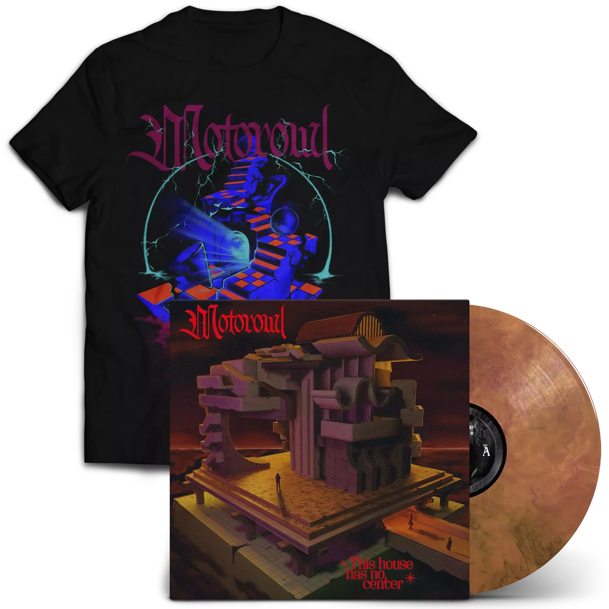 MOTOROWL · This House has no Center | ORANGE/BLACK LP+SHIRT BUNDLE (Doom Rock/Hardrock/Doom Metal Vinyl)