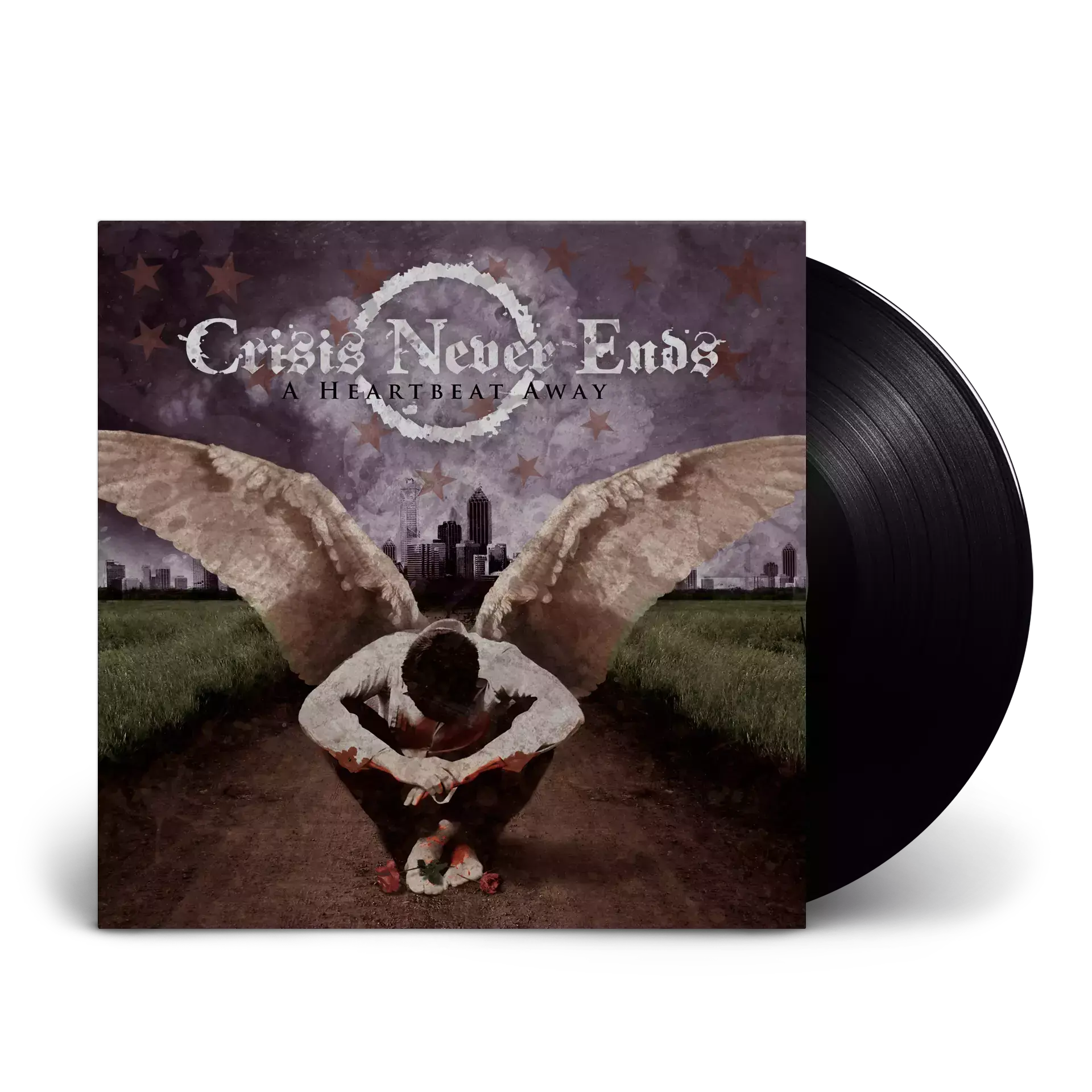 CRISIS NEVER ENDS · A Heartbeat Away | BLACK LP (Hardcore Vinyl)