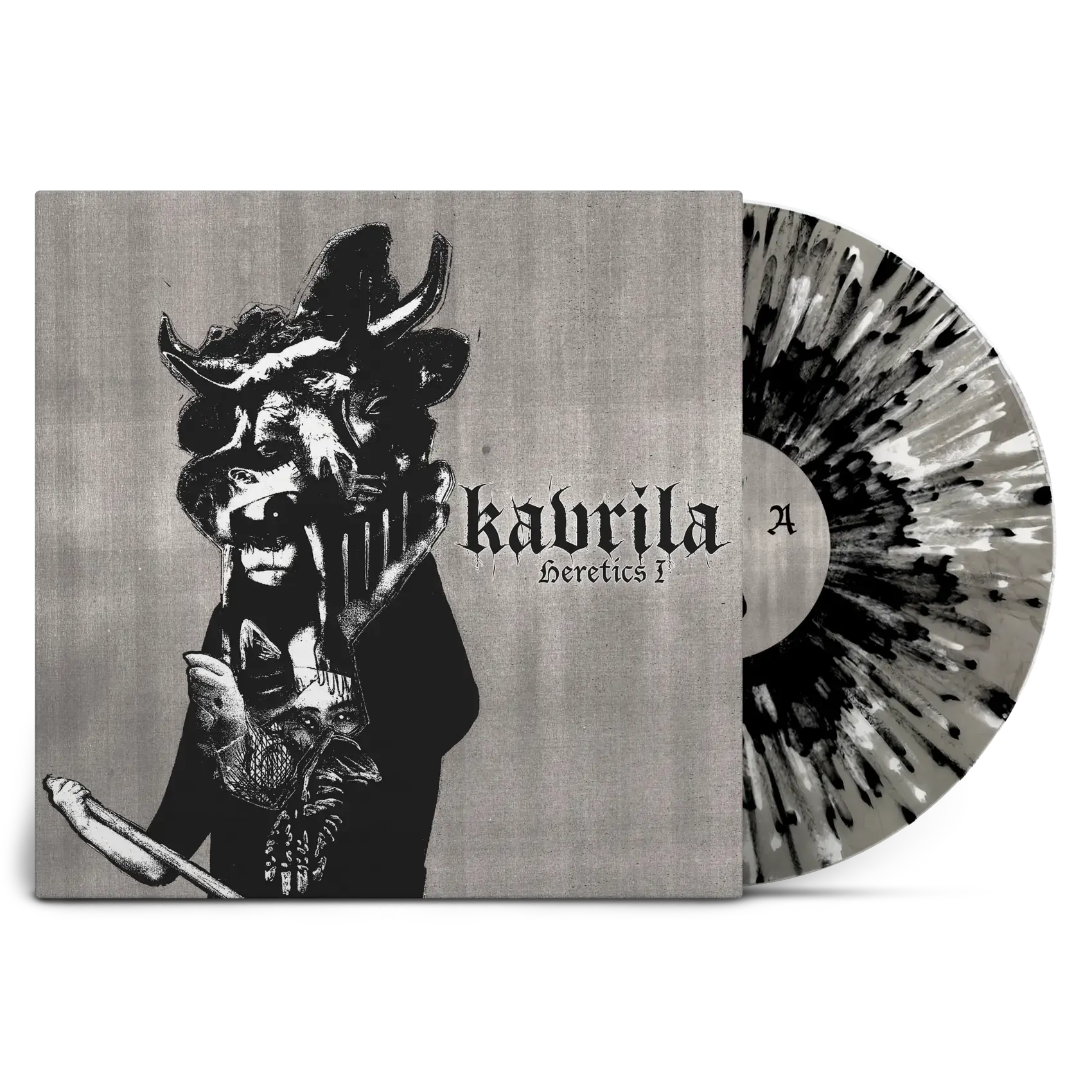 KAVRILA - Heretics I · CLEAR MARBLED WHITE/BLACK SPLATTER LP (Sludge/Doom Metal/Black Metal/Hardcore Vinyl)
