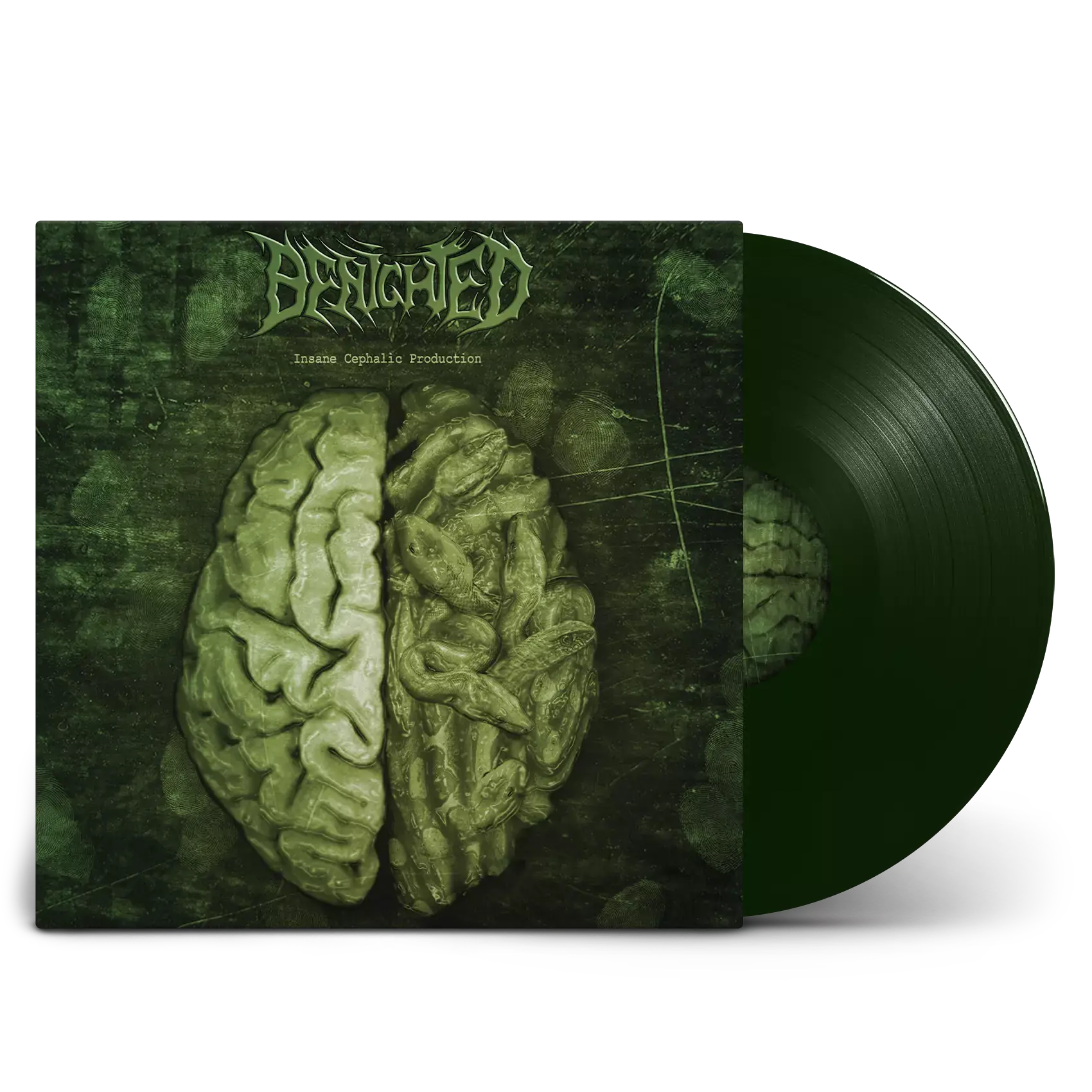 BENIGHTED · Insane Cephalic Production | DARK GREEN LP (Death Metal/Grindcore Vinyl)