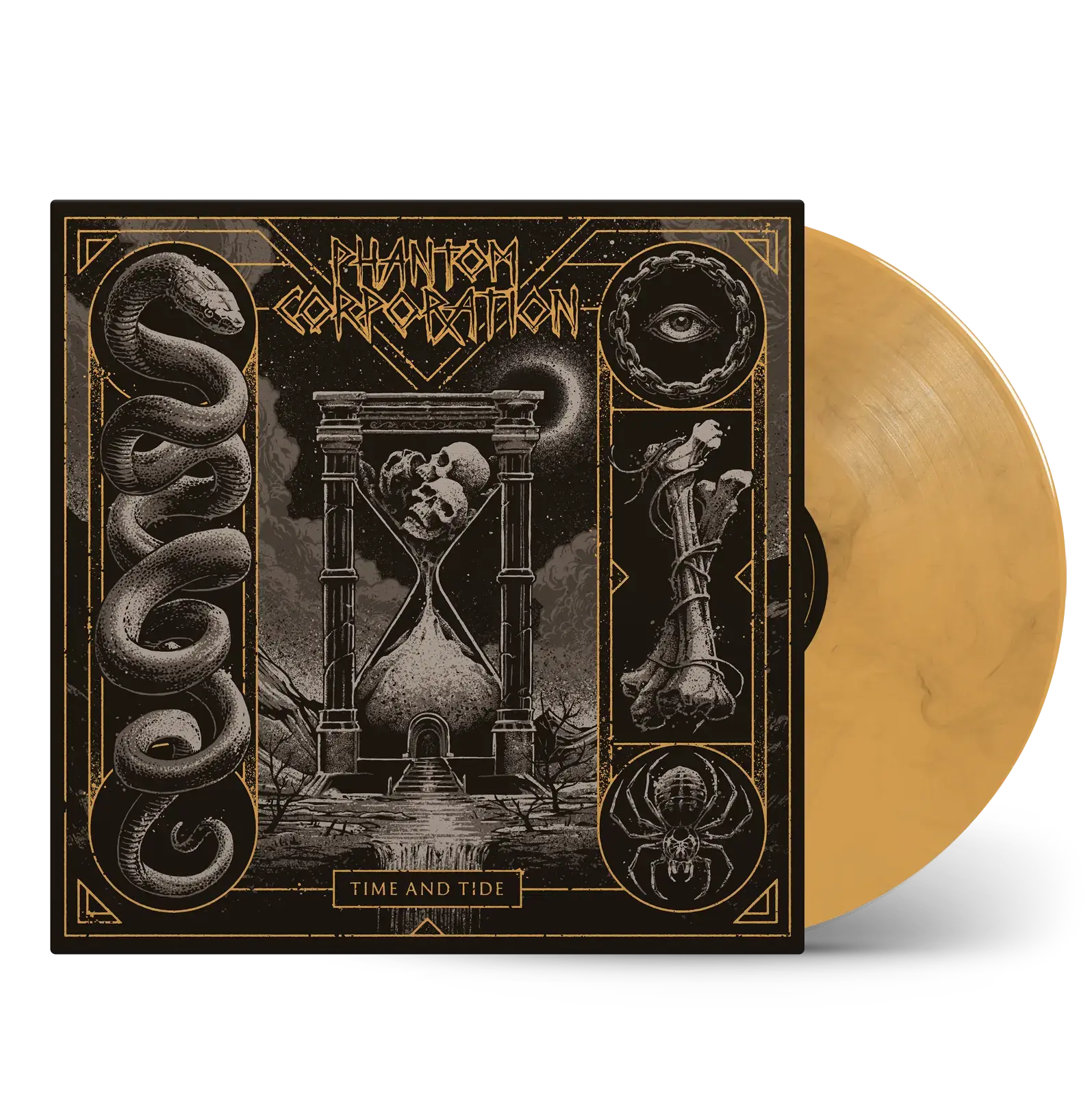 PHANTOM CORPORATION · Time And Tide | ORANGE MARBLED LP (Thrash Metal/D-Beat/Death Metal Vinyl)