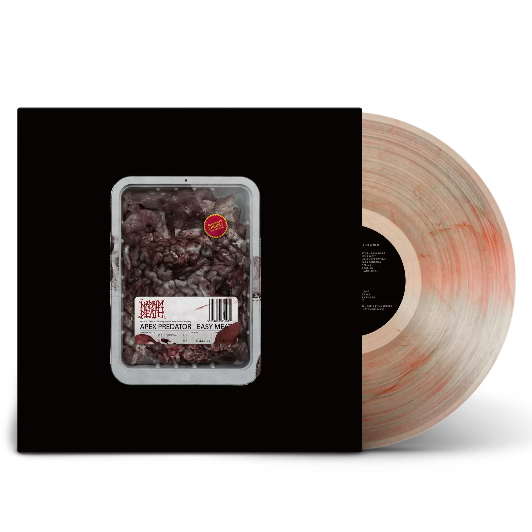 NAPALM DEATH · Apex Predator - Easy Meat | CLEAR RED BLACK FLESH MARBLED LP (Grindcore Vinyl)