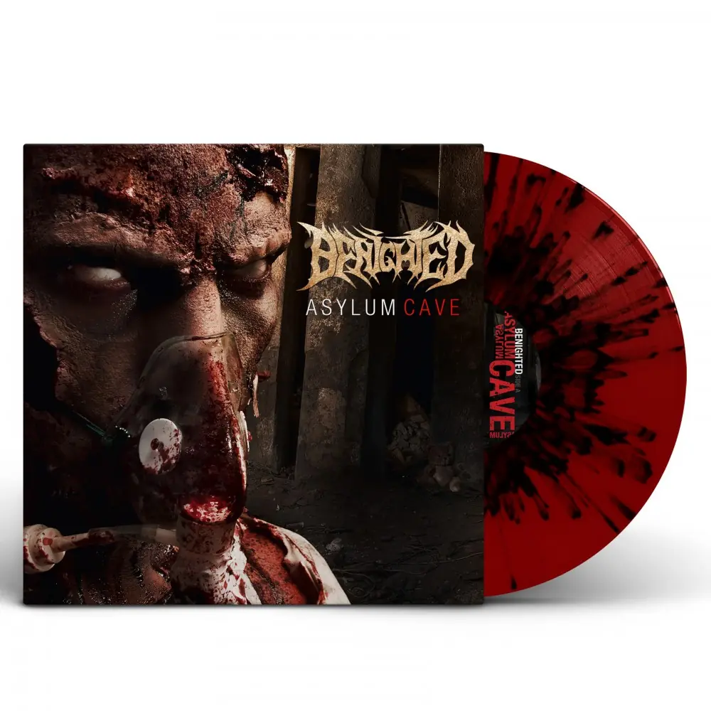BENIGHTED · Asylum Cave | RED/BLACK SPLATTER LP (Death Metal Vinyl)