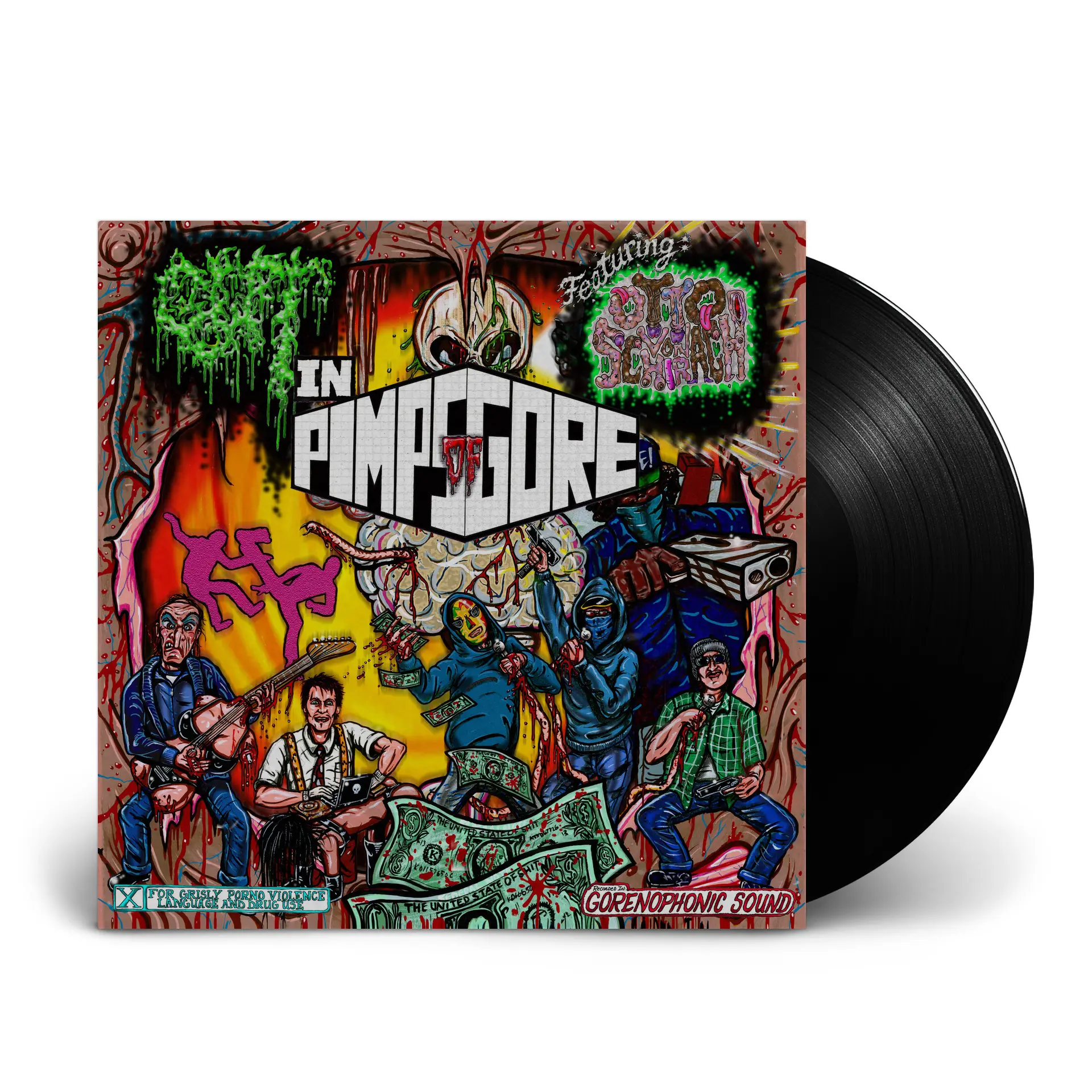 GUT · Pimps of Gore | BLACK 7" EP (Grindcore/Electronic Vinyl)