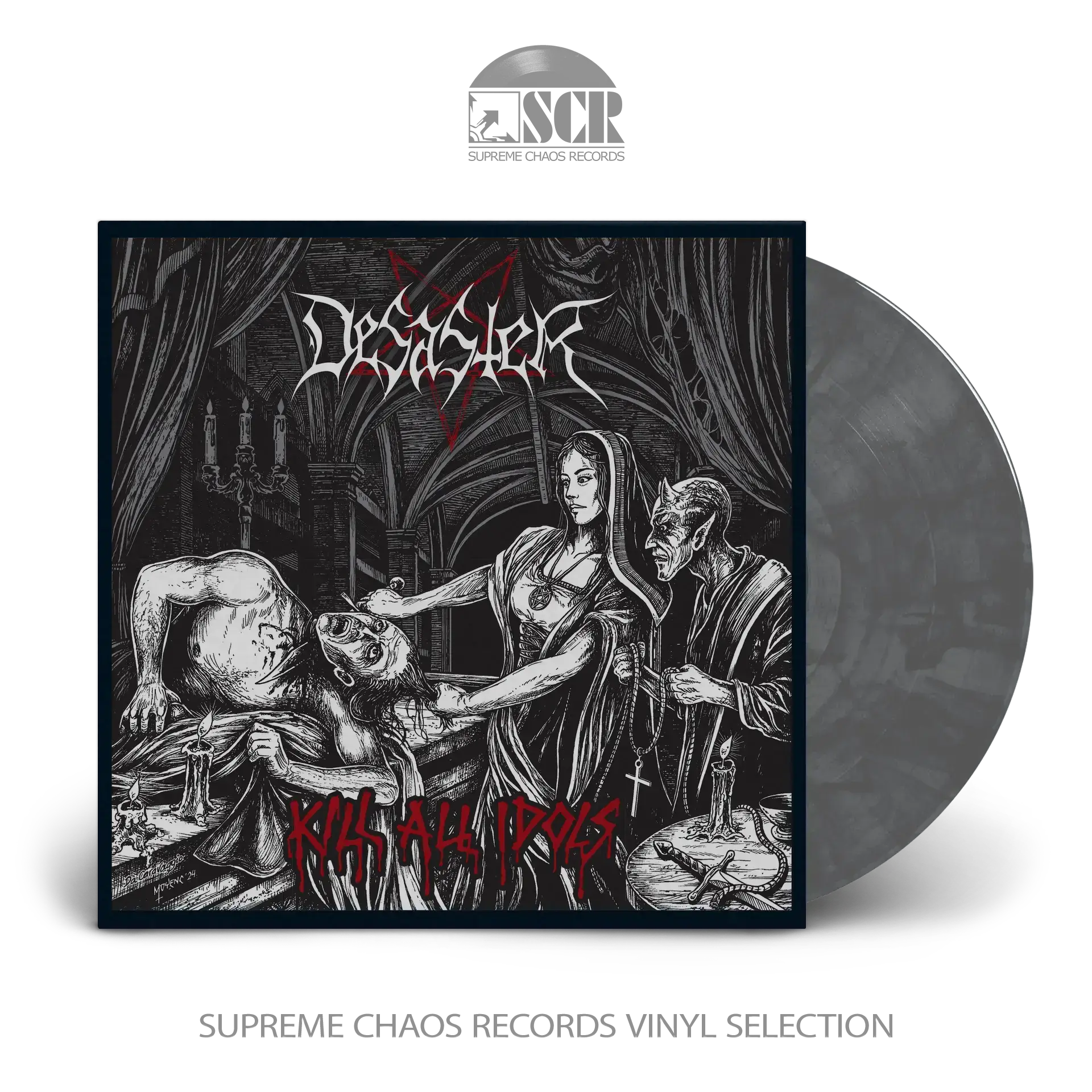 DESASTER - Kill All Idols · GREY MARBLED LP (Black Metal/Thrash Metal Vinyl)