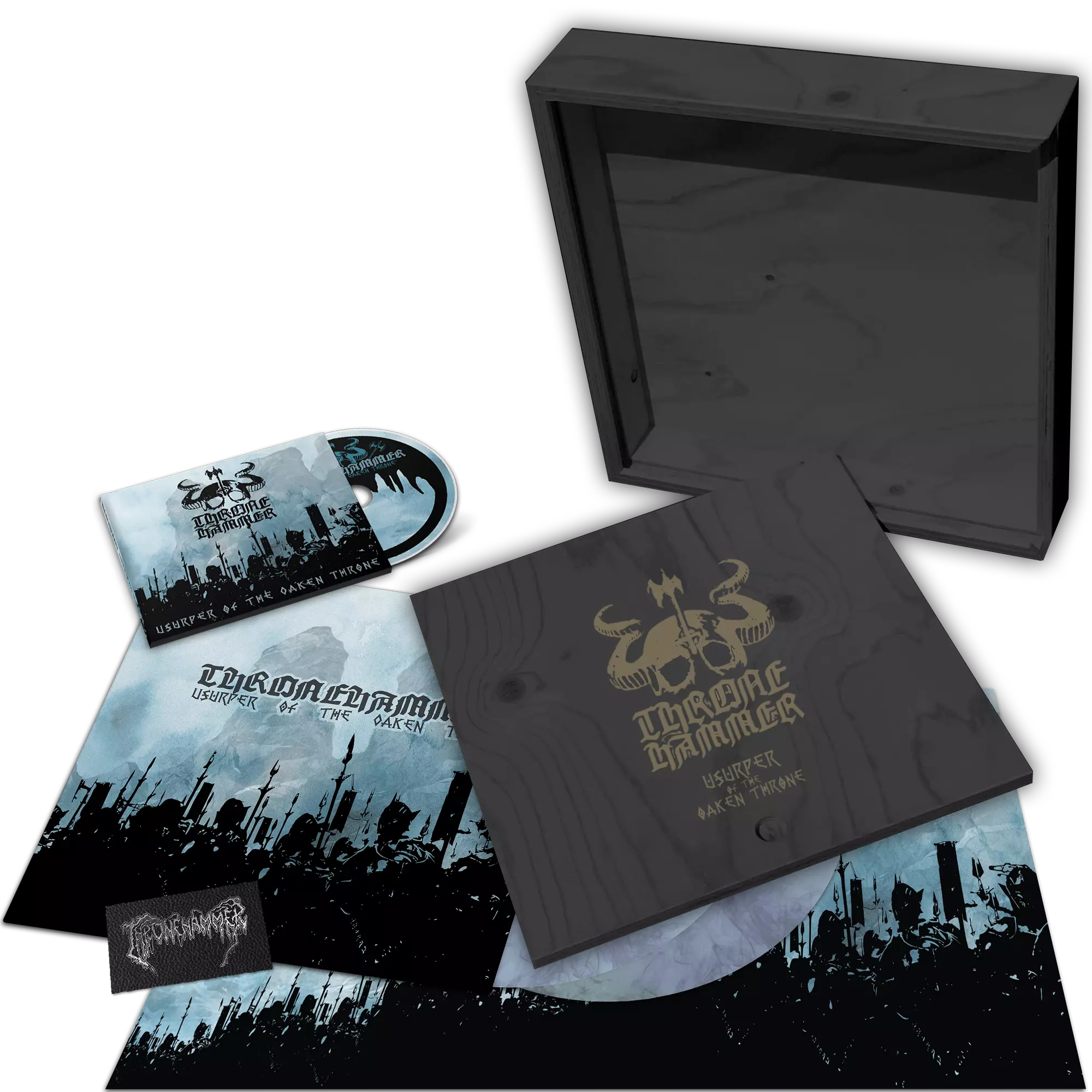 THRONEHAMMER · Usurper of the Oaken Throne | WOODEN LP BOX SET (Epic Metal/Doom Metal/Death Metal Vinyl)