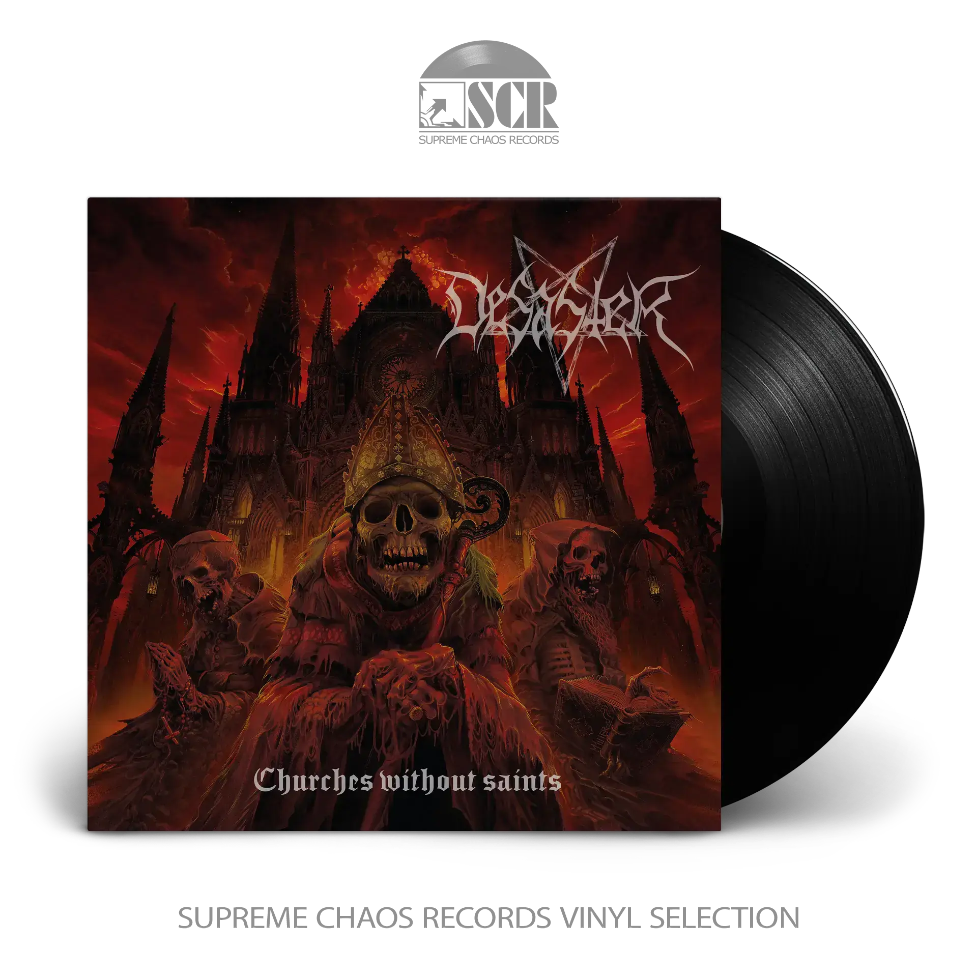 DESASTER · Churches Without Saints | BLACK LP (Thrash Metal/Black Metal Vinyl)