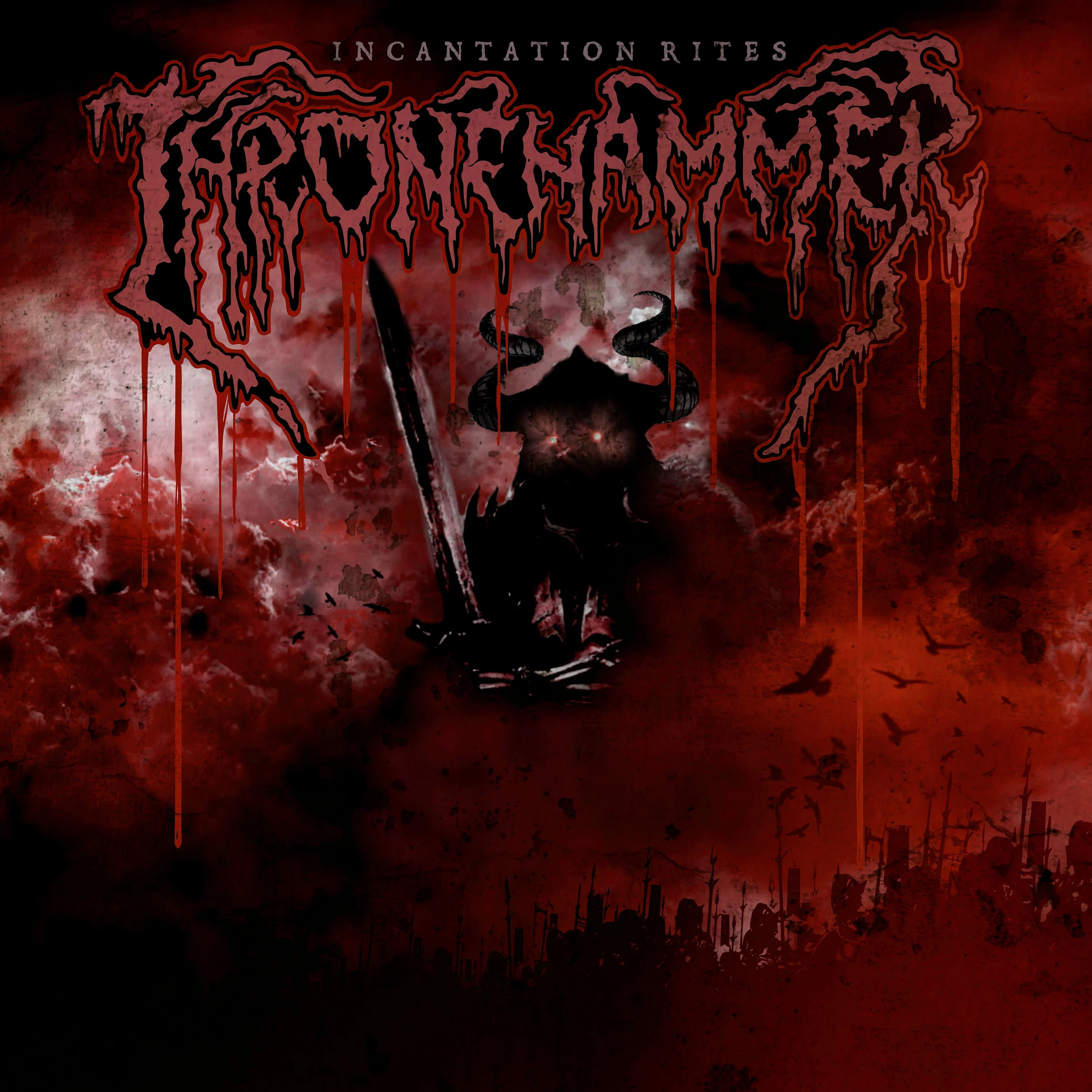THRONEHAMMER - Incantation Rites [RED CLEAR CLOUDY 2LP] (Doom Metal Vinyl) · Picture 2