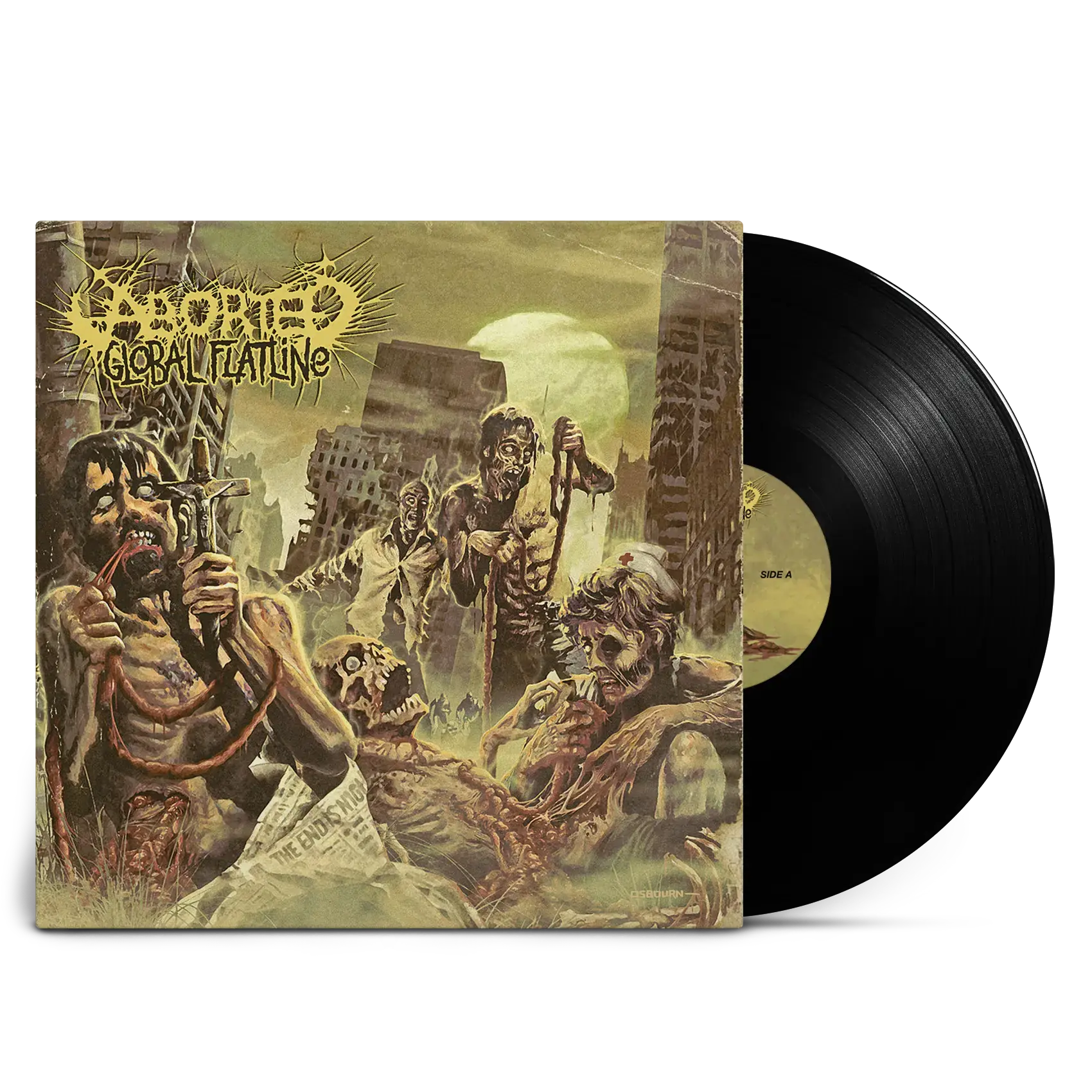 ABORTED · Global Flatline | BLACK LP (Death Metal/Grindcore Vinyl)
