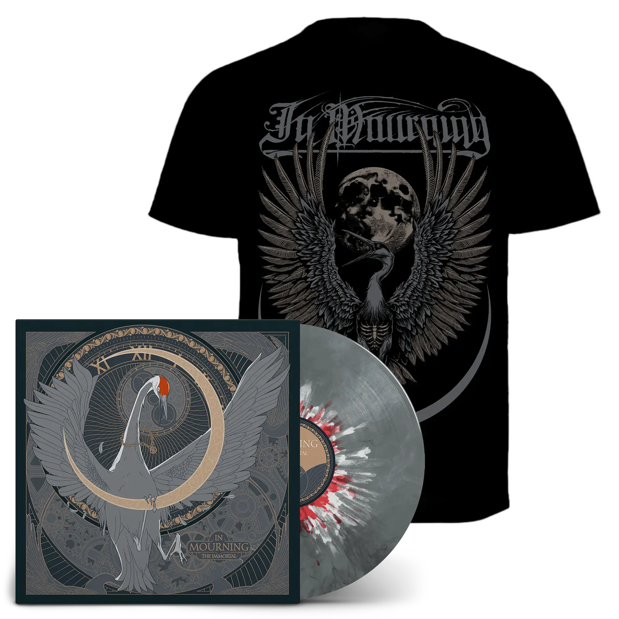 IN MOURNING - The Immortal Bundle · T-SHIRT + SPLATTER VINYL BUNDLE (Melodic Death Metal/Progressive Metal/Doom Metal Vinyl)