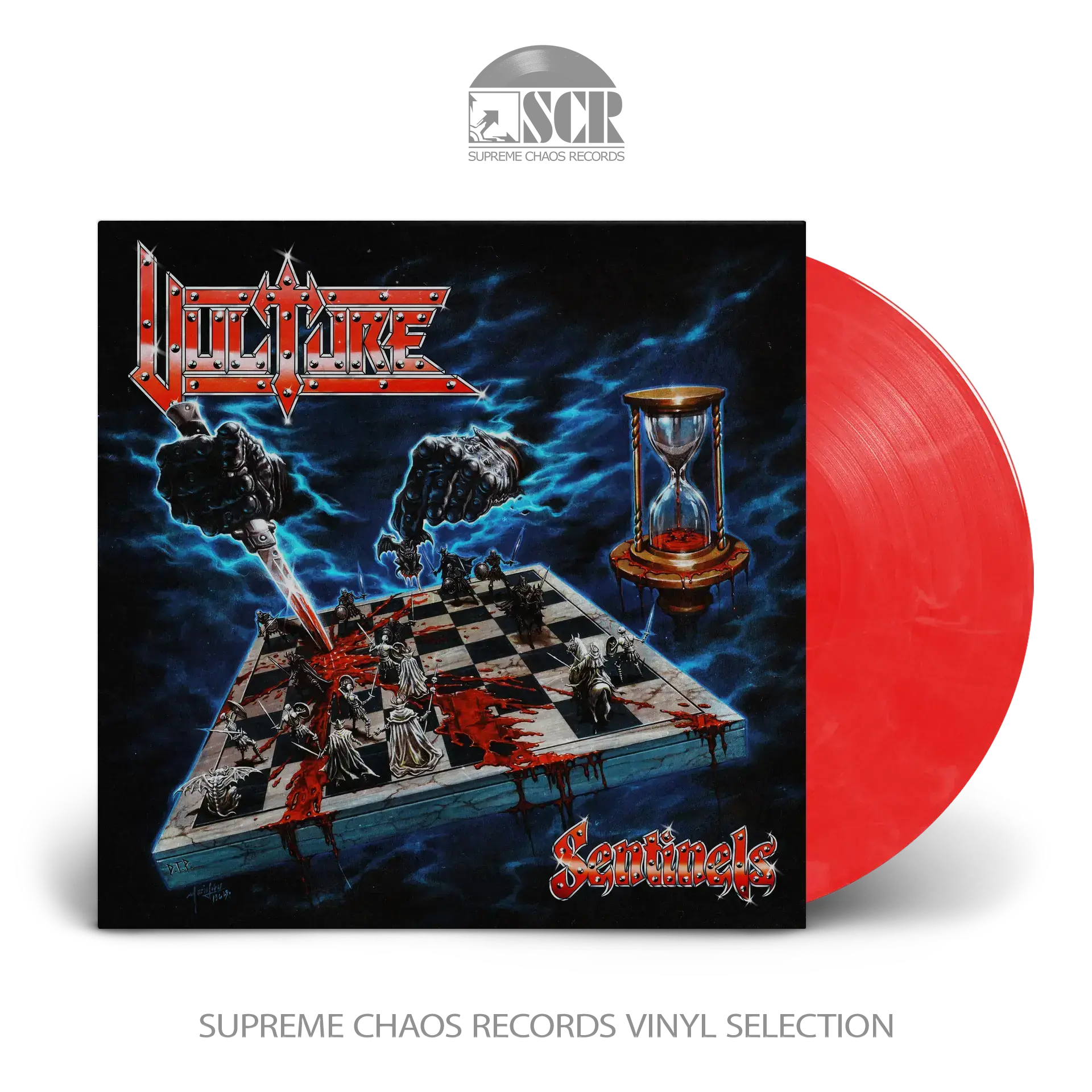 VULTURE - Sentinels · BRIGHT RED/WHITE MARBLED LP (Heavy Metal Vinyl)