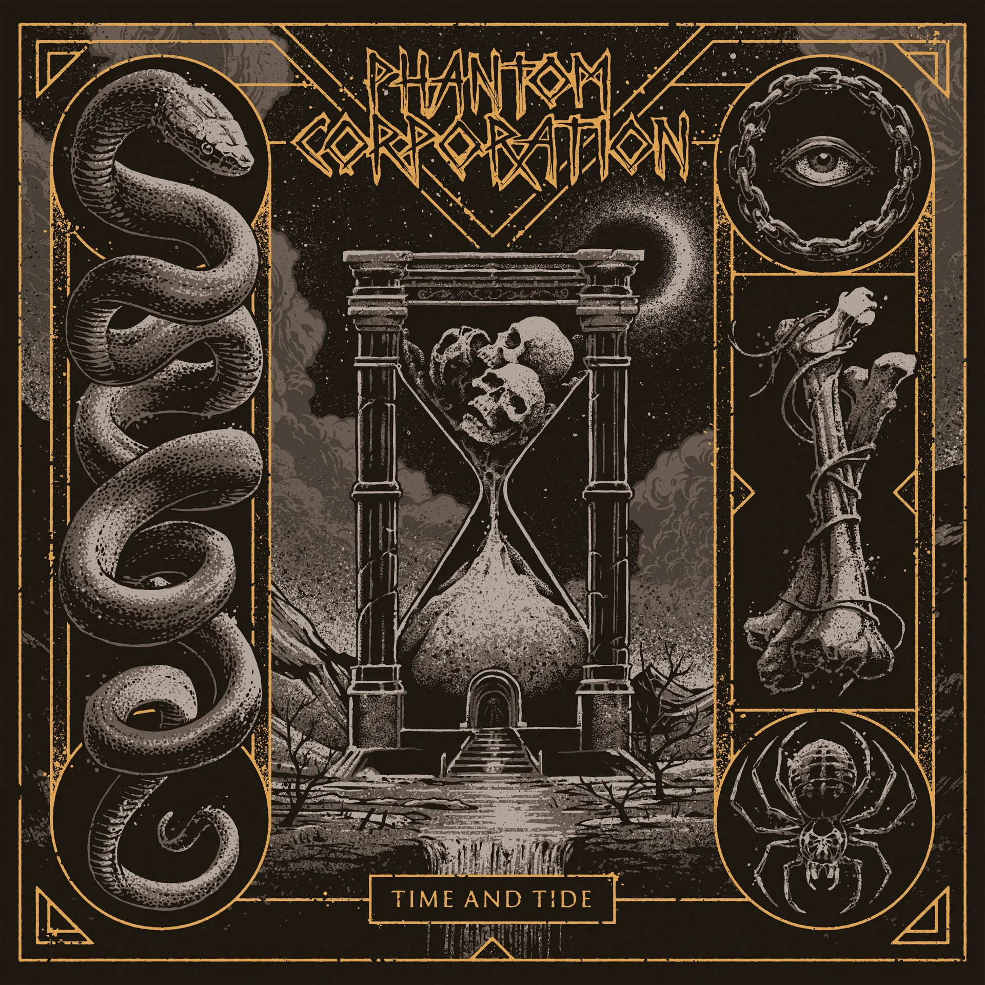 PHANTOM CORPORATION · Time And Tide | ORANGE MARBLED LP (Thrash Metal/D-Beat/Death Metal Vinyl) · Picture 1