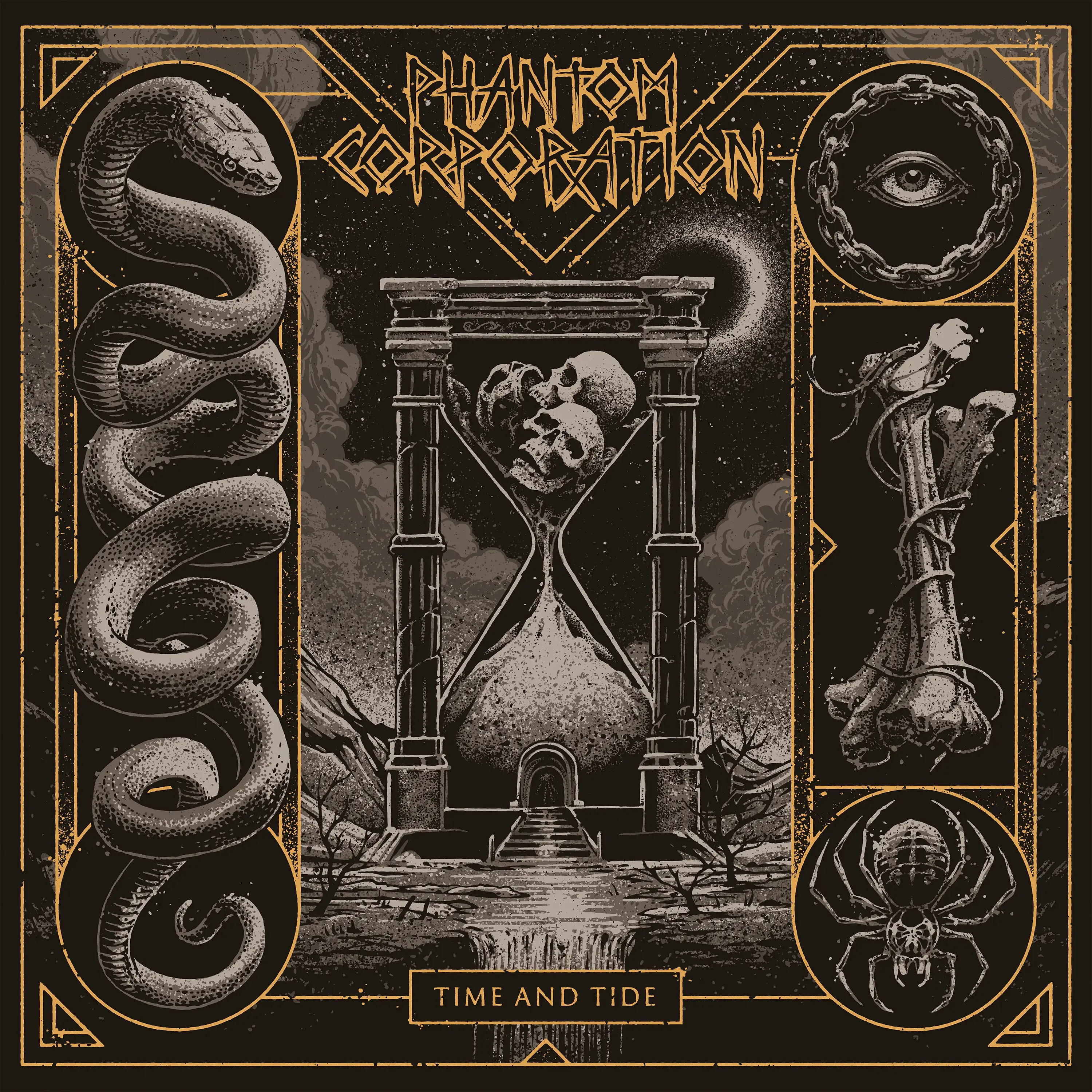 PHANTOM CORPORATION · Time And Tide | ORANGE MARBLED LP (Thrash Metal/D-Beat/Death Metal Vinyl) · Picture 2