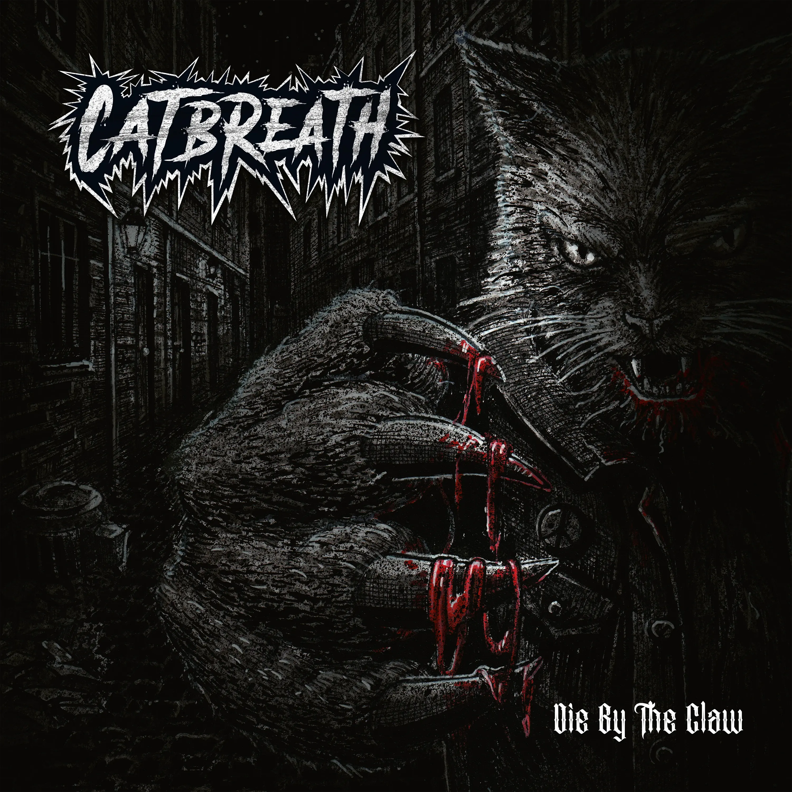 PHANTOM CORPORATION / CATBREATH · Commando / Die By The Claw | BLACK LP (Thrash Metal/Death Metal Vinyl) · Picture 3