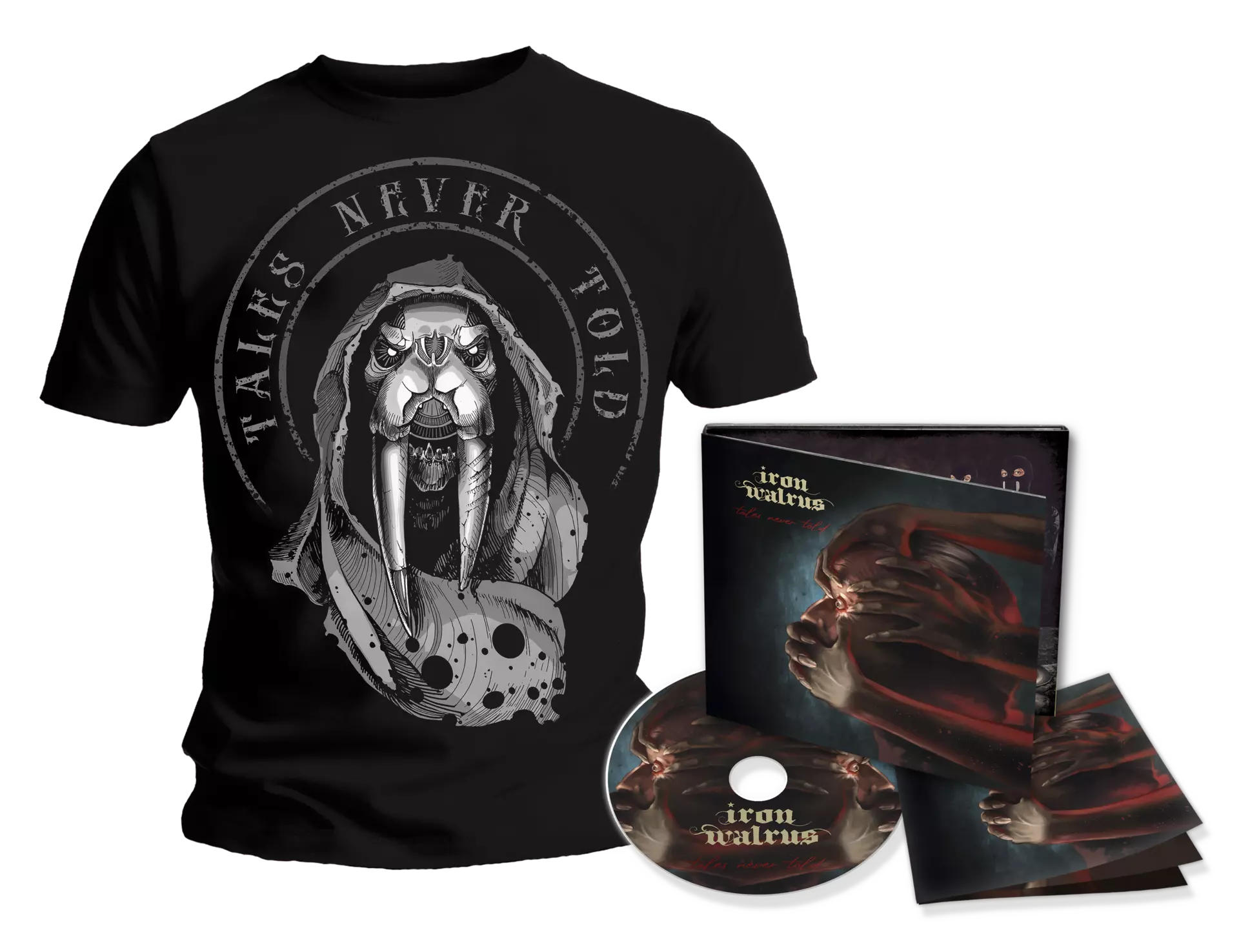 IRON WALRUS - Tales Never Told · DIGI+SHIRT BUNDLE (Doom Metal CDs)