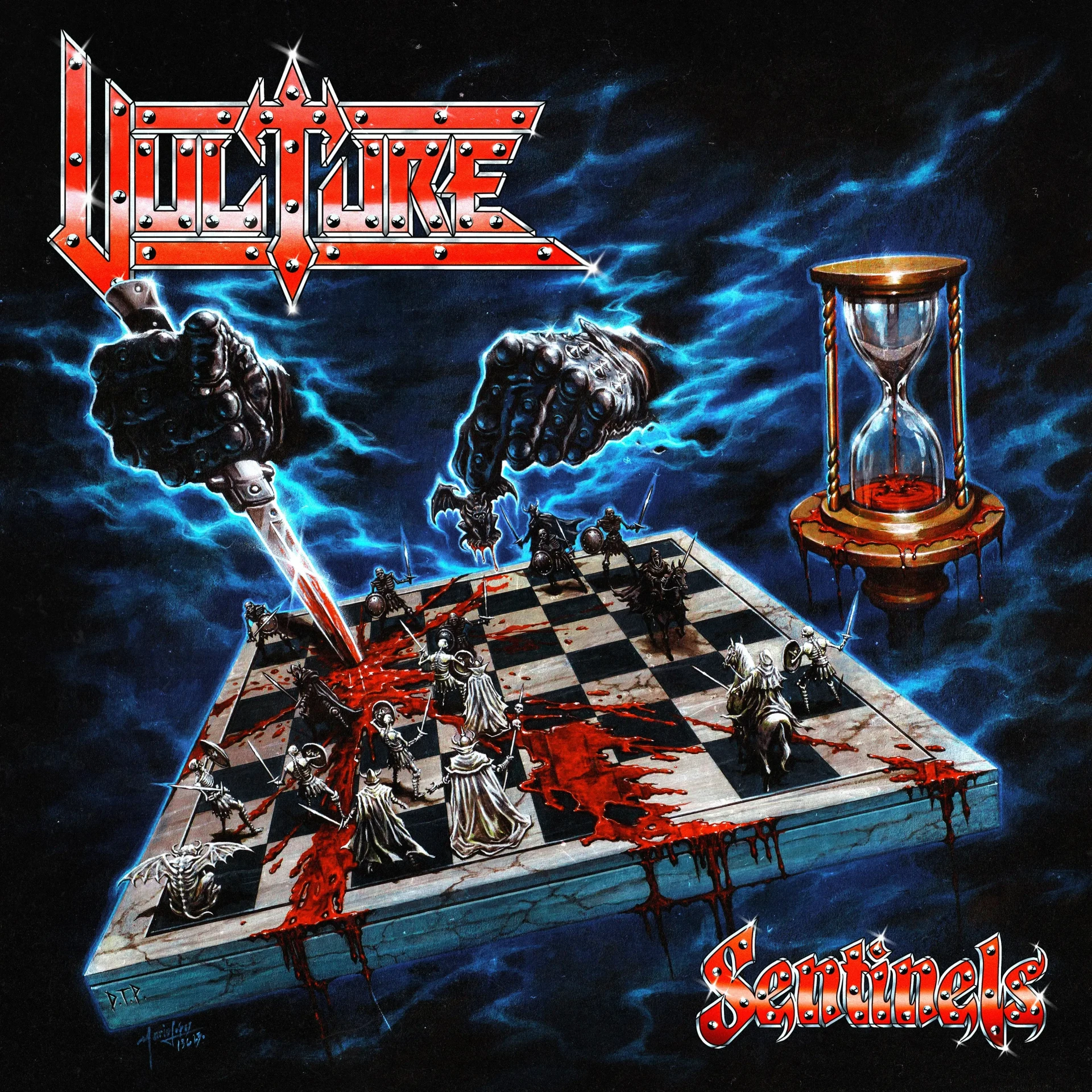 VULTURE · Sentinels | BRIGHT RED/WHITE MARBLED LP (Heavy Metal Vinyl) · Bild 1