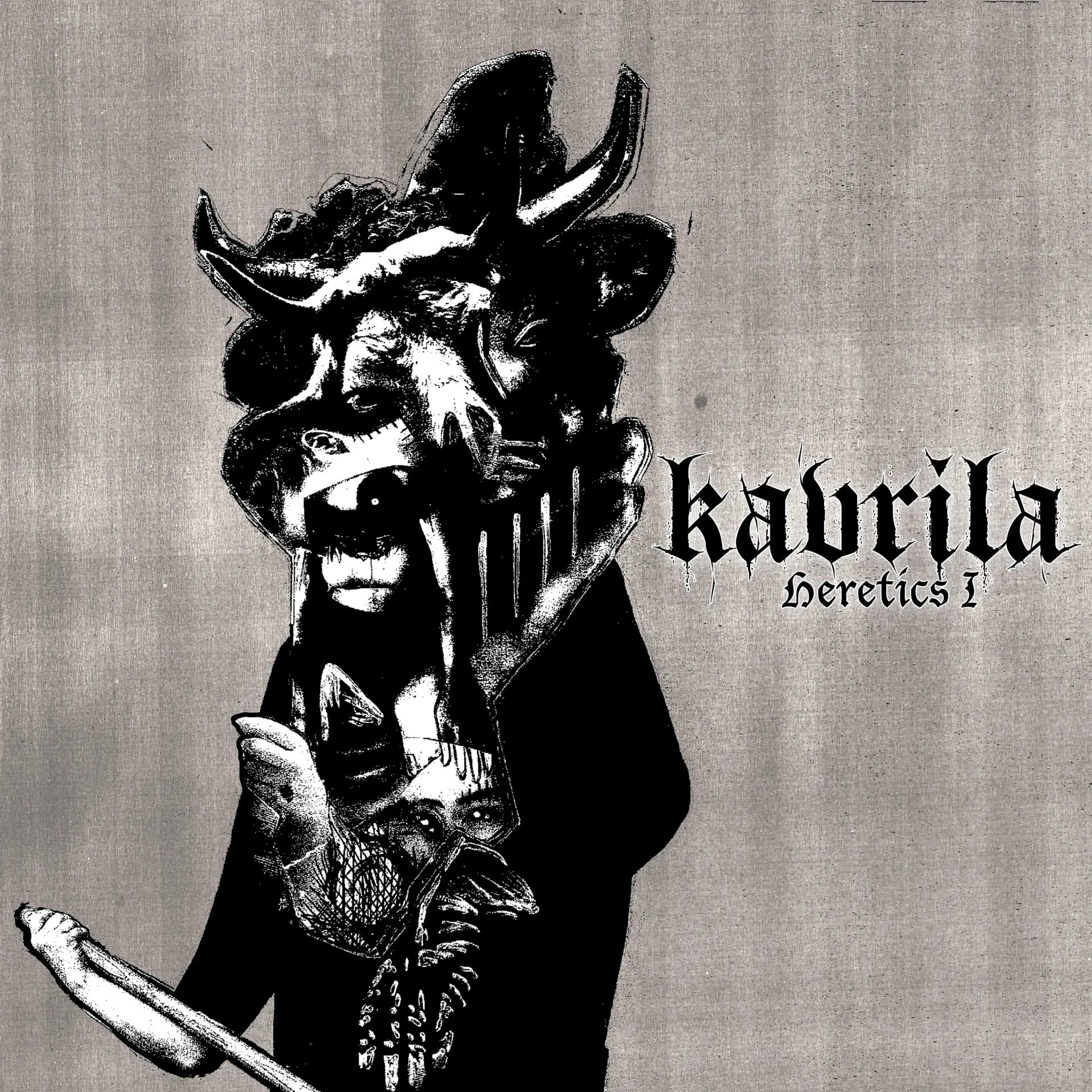 KAVRILA · Heretics I | CLEAR MARBLED WHITE/BLACK SPLATTER LP (Sludge/Doom Metal/Black Metal/Hardcore Vinyl) · Picture 2