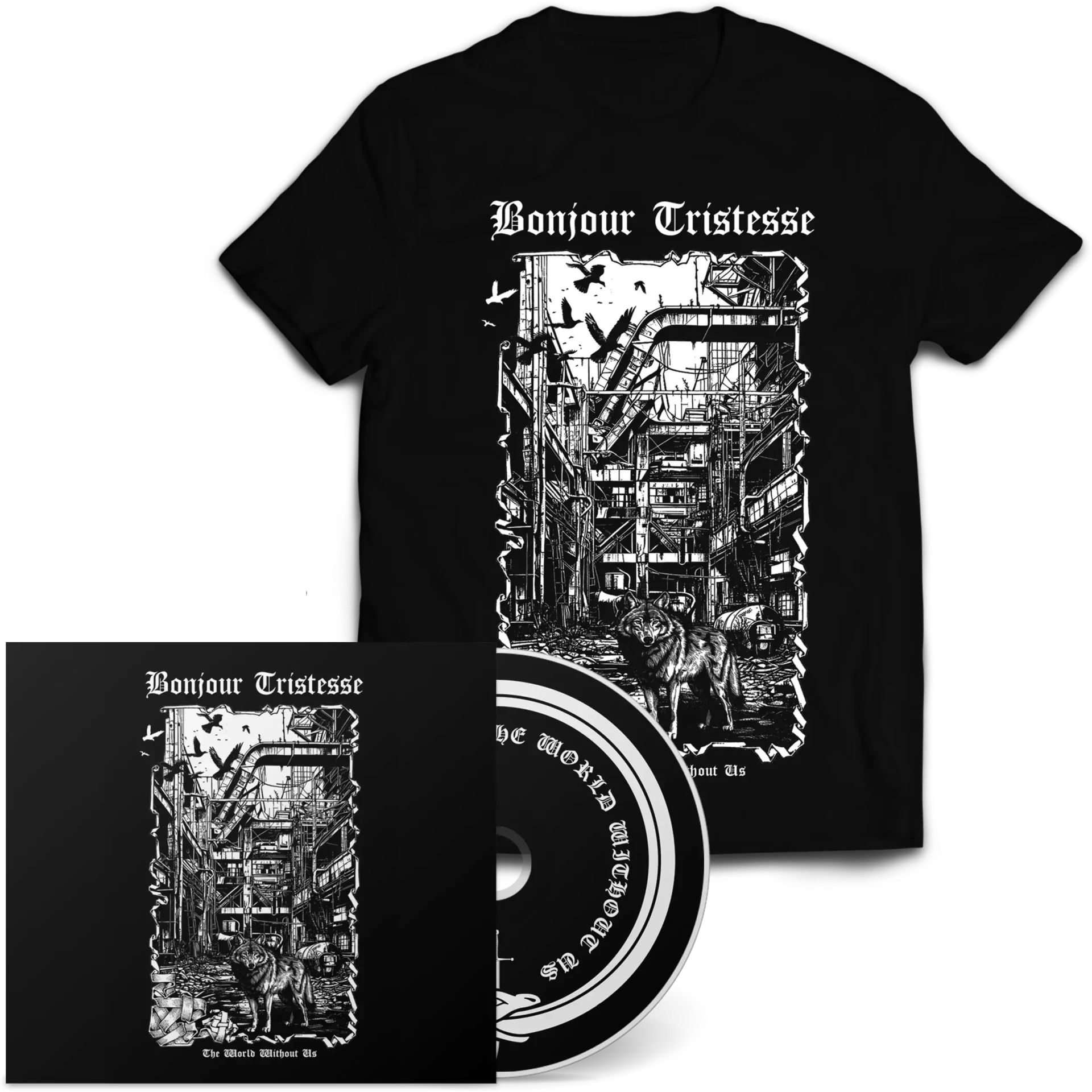 BONJOUR TRISTESSE · The World Without Us | DIGIPAK T-SHIRT BUNDLE (Black Metal CDs)