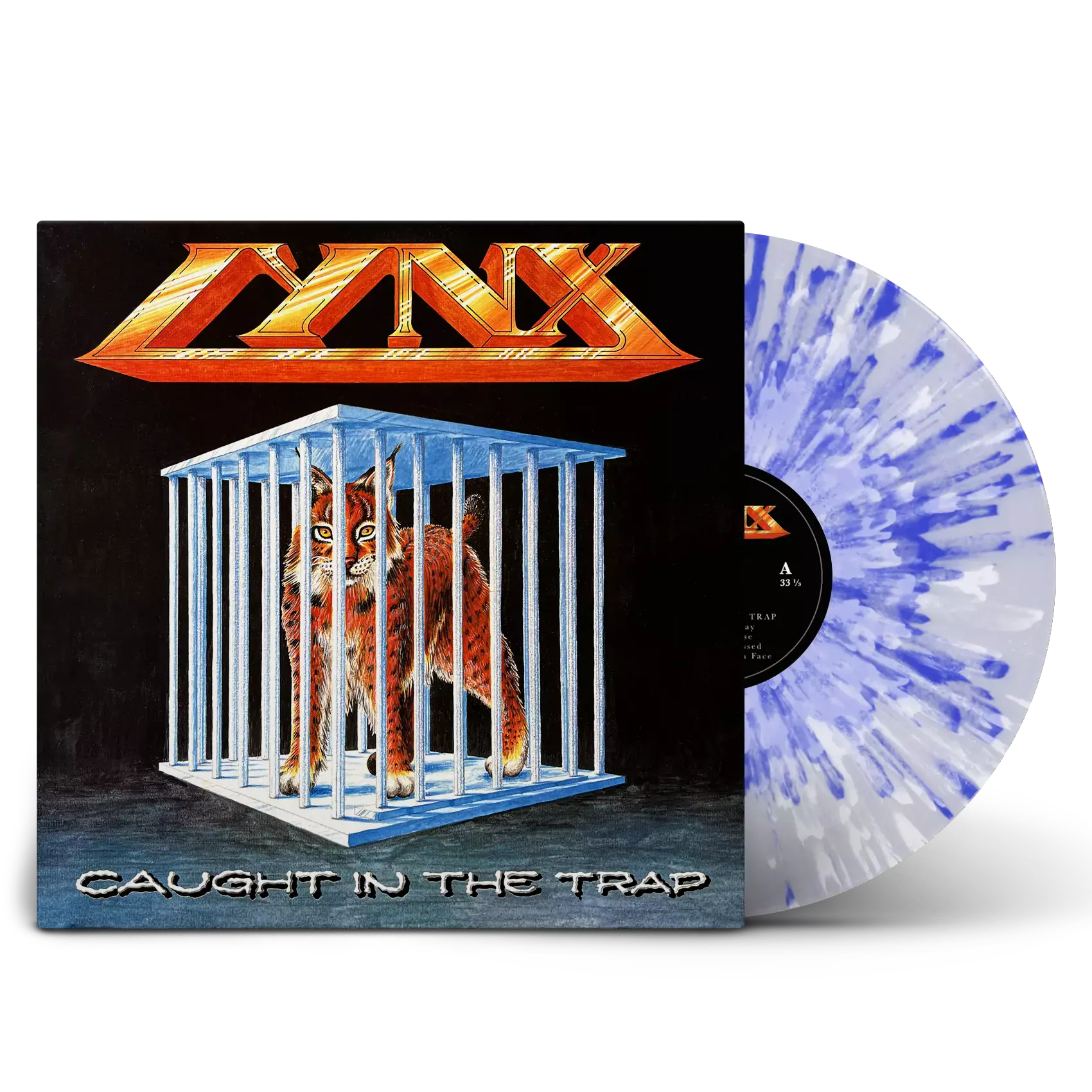 LYNX · Caught in the trap | FROZEN SKY SPLATTER LP (Heavy Metal Vinyl)