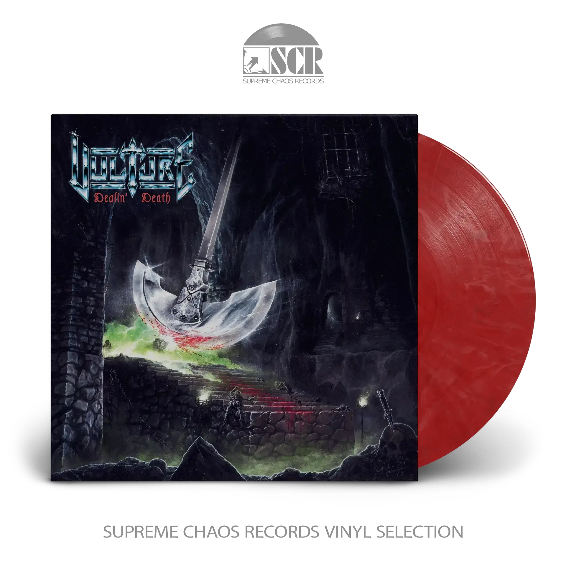 VULTURE · Dealin' Death (Deluxe Version) | BLOOD RED MARBLED LP+TAPE BUNDLE (Heavy Metal Vinyl)