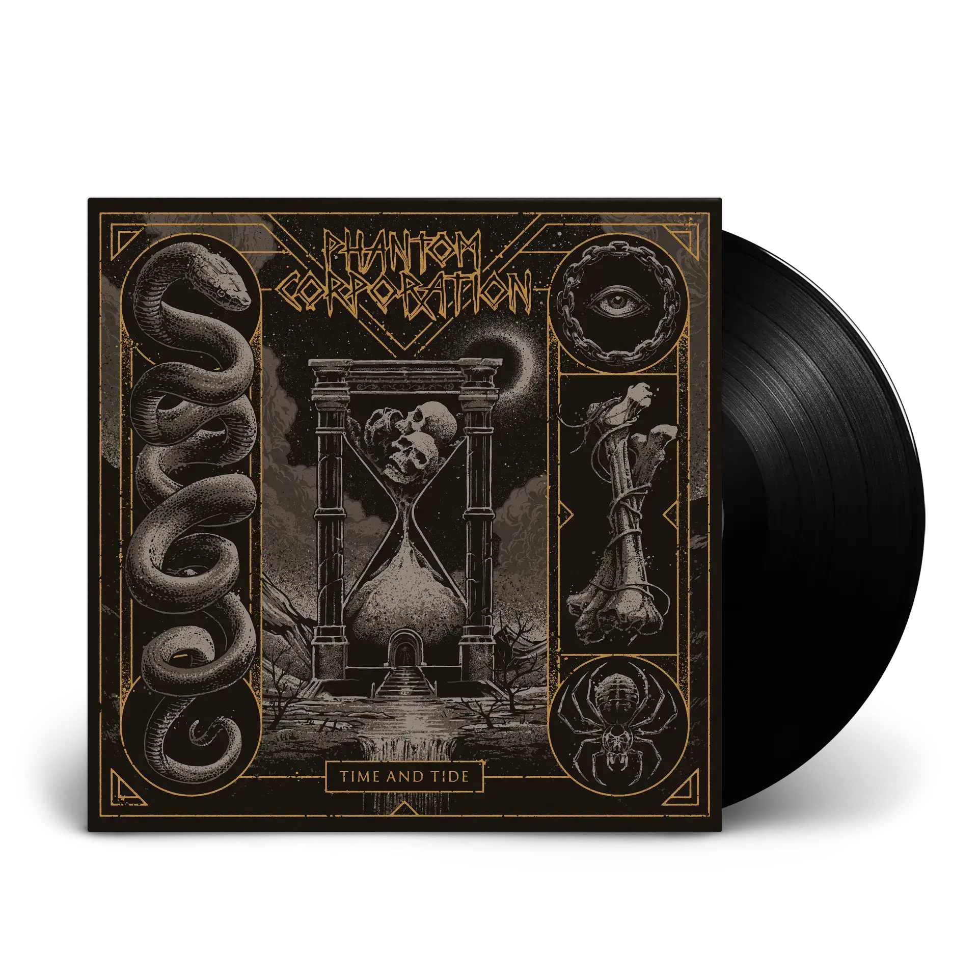 PHANTOM CORPORATION · Time And Tide | BLACK LP (Thrash Metal/D-Beat/Death Metal Vinyl)