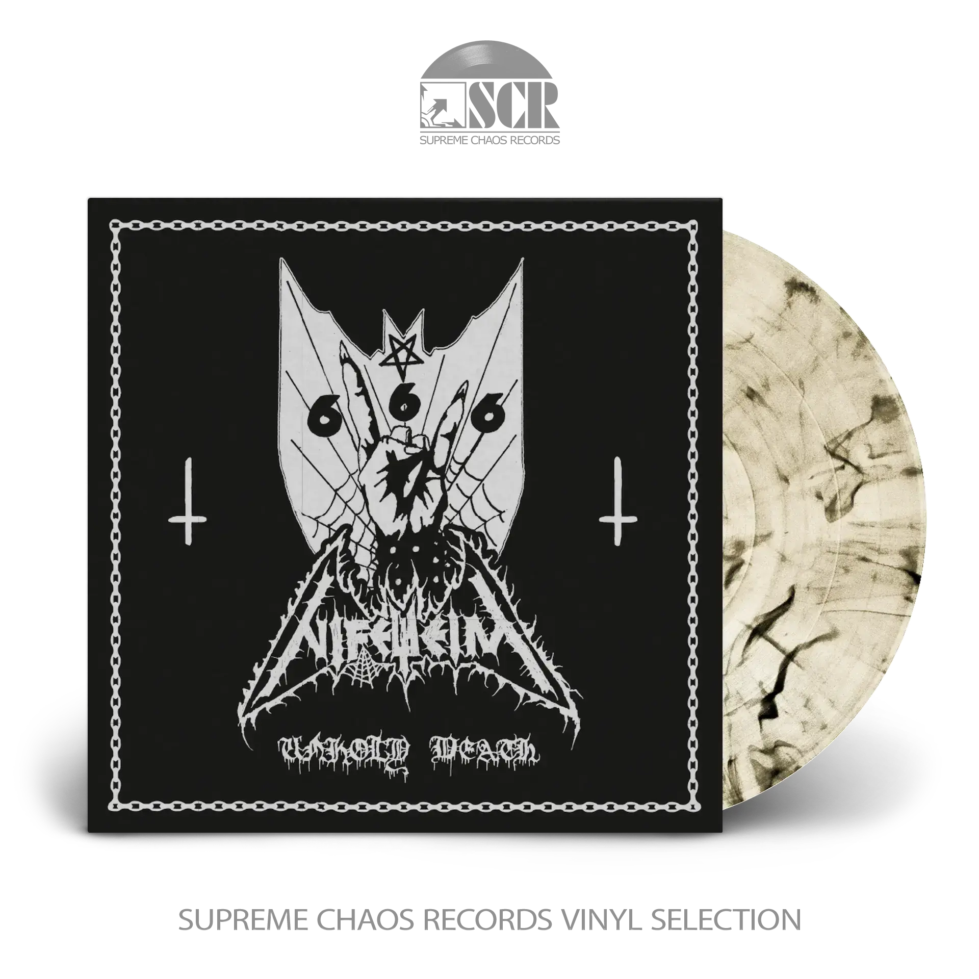 NIFELHEIM - Unholy Death (Re-Release) · CLEAR/BLACK LP (Black Metal Vinyl)
