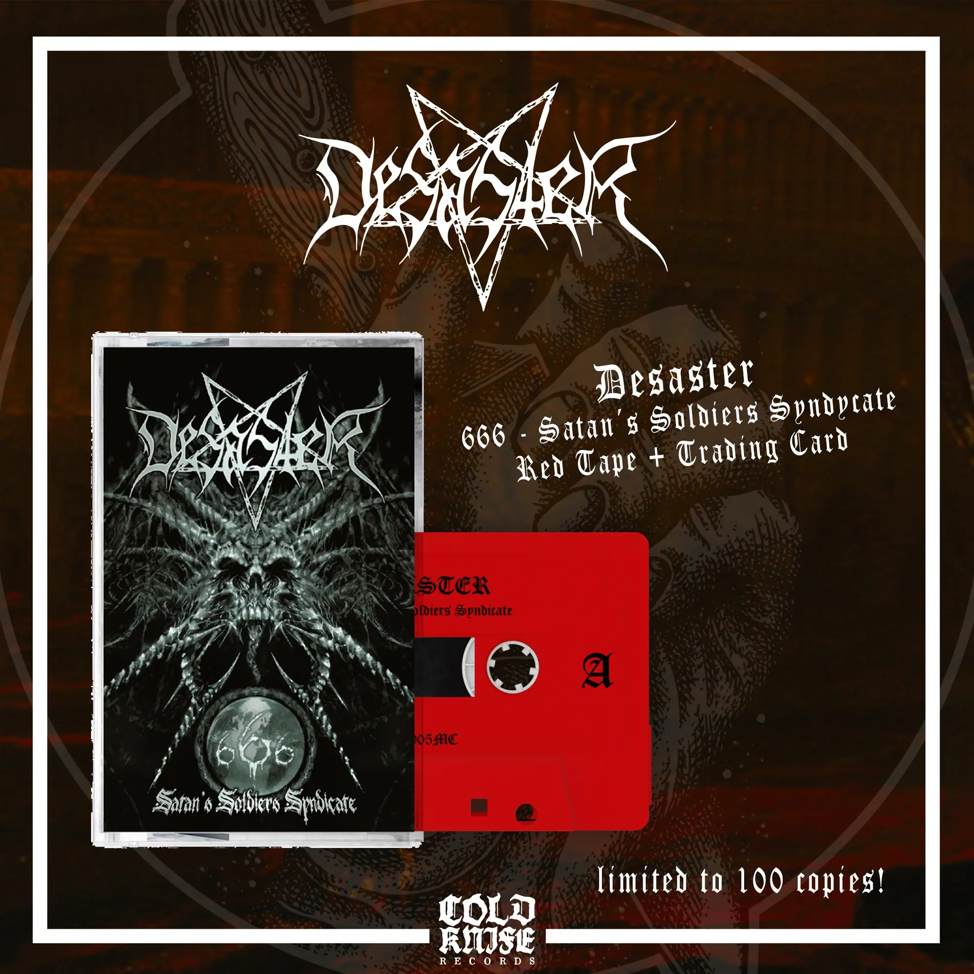 DESASTER · 666 Satan's Soldiers Syndicate | RED TAPE (Thrash Metal/Black Metal Tapes)