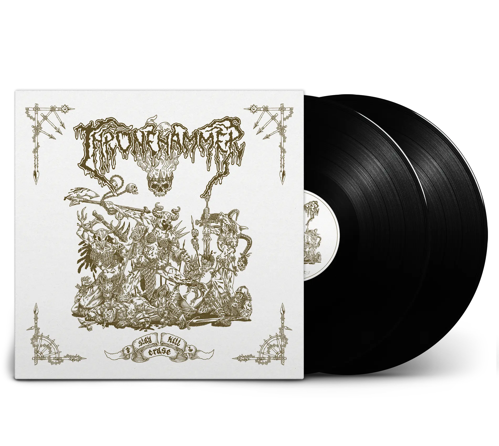 THRONEHAMMER · Slay | Kill | Erase | BLACK 2LP (Doom Metal/Epic Metal/Death Metal/Heavy Metal Vinyl)